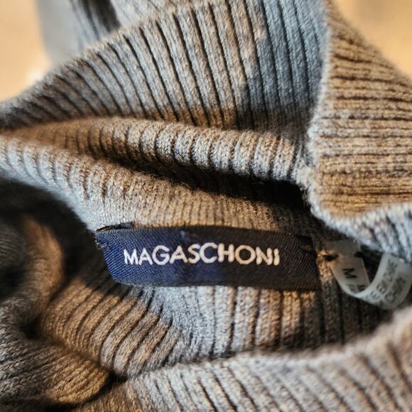 Magaschoni Medium Cashmere/Silk Blend Mock Neck Grey Sweater Dress Long-Sleeved - Picture 1 of 11